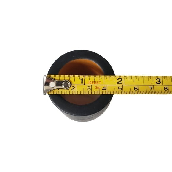 Vintage Thick Wooden Round Napkin Rings Black with White Stripes Set of 4 MCM - Picture 5 of 5